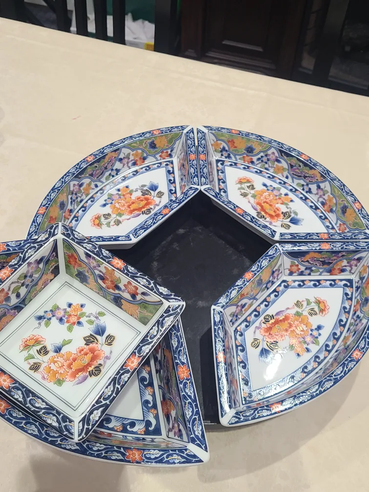 Floral Rotating Serving Platter image indicator(2)