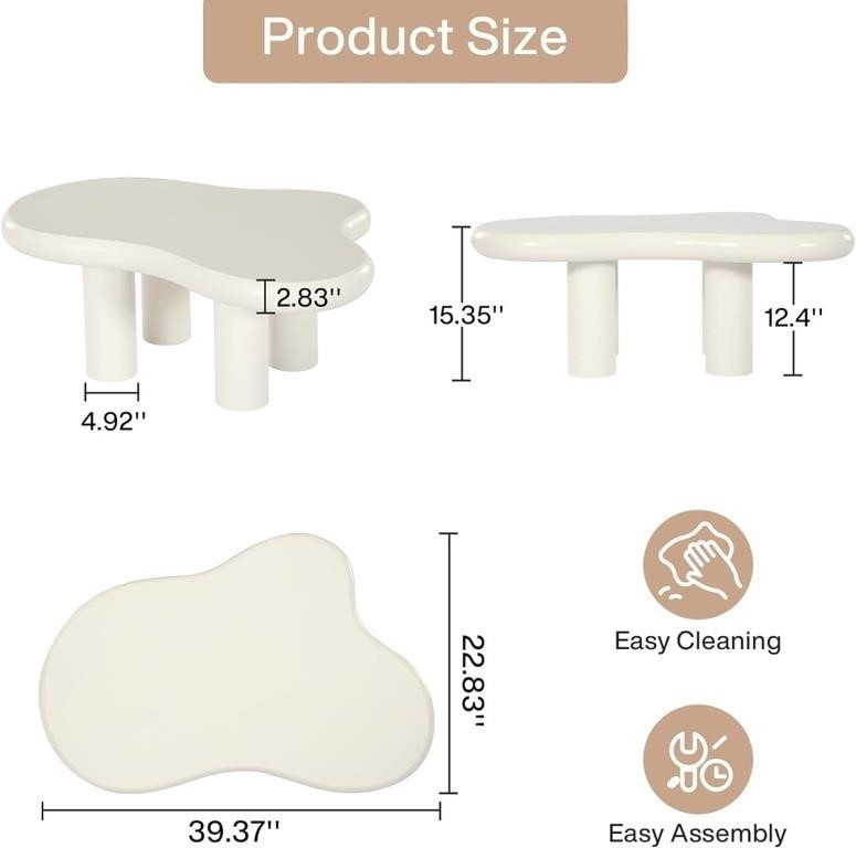 Cloud Coffee Table - Cream, Modern Design - photo 2