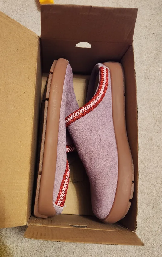 UBFEN Purple Suede Leather Slippers - Size 8 🥕 image indicator(3)