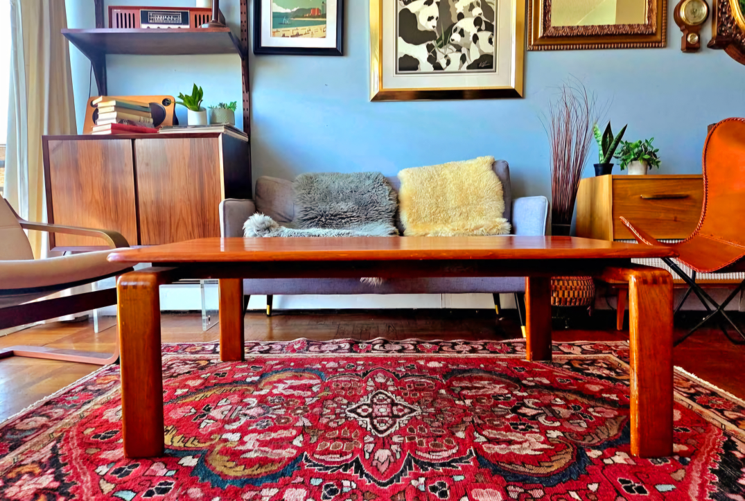 MCM Solid Teak Coffee Table With DoveTailed Bentwood Legs - photo 4