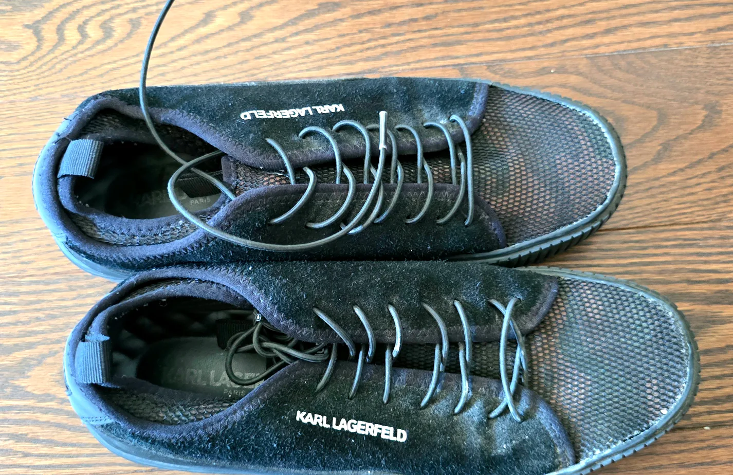 Karl Lagerfeld Black Sneakers - Size 9M thumbnail