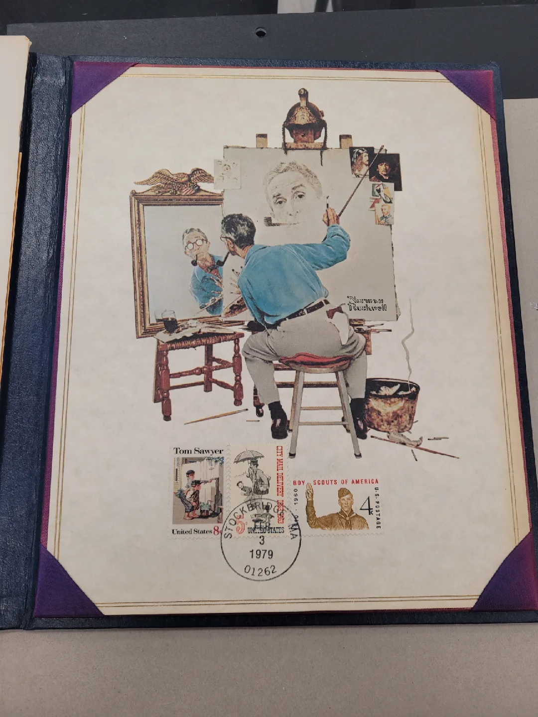 Norman Rockwell stamps and photo thumbnail