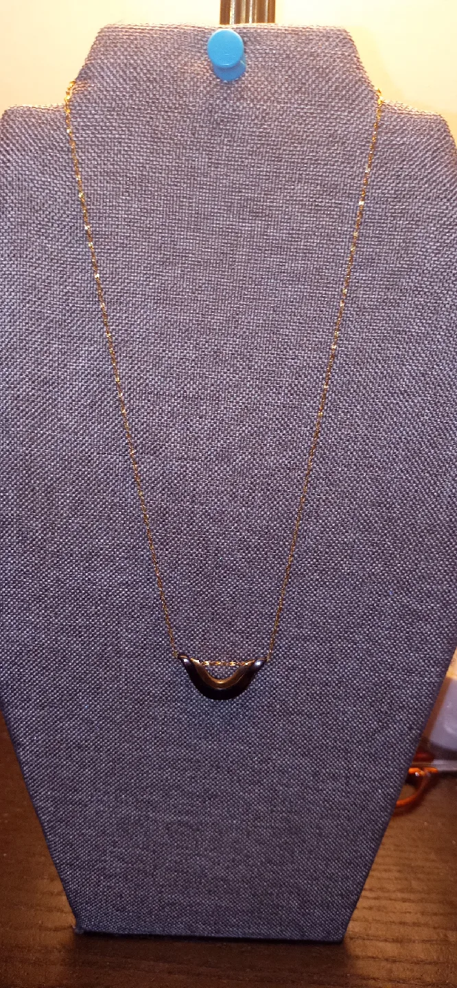 Vintage Piscitelli Gold Tone Necklace with charm thumbnail