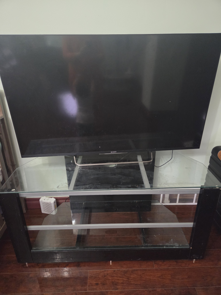 Sony TV with Glass Stand