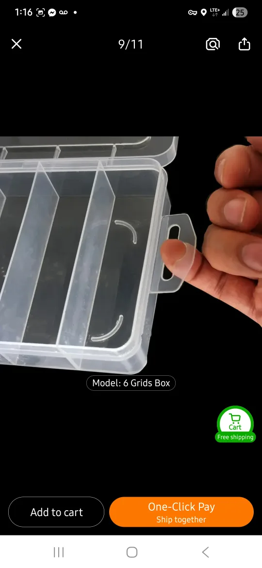 NEW 6 Grids Clear Plastic Organizer Box 📦 image indicator(6)