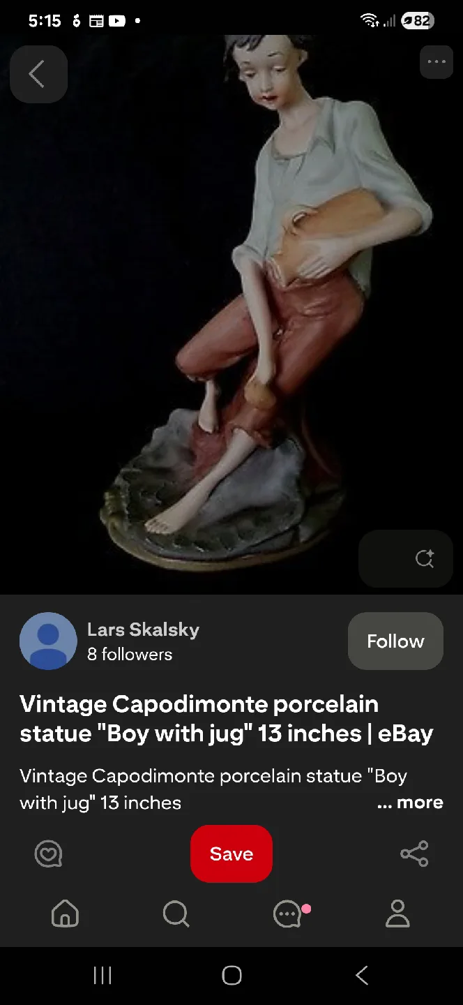 Vintage Capodimonte porcelain Figurine Boy Water Jug 🥕 image indicator(10)