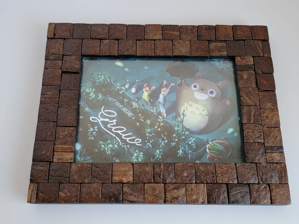 Brown Block Picture Frame with Totoro Art image indicator(4)