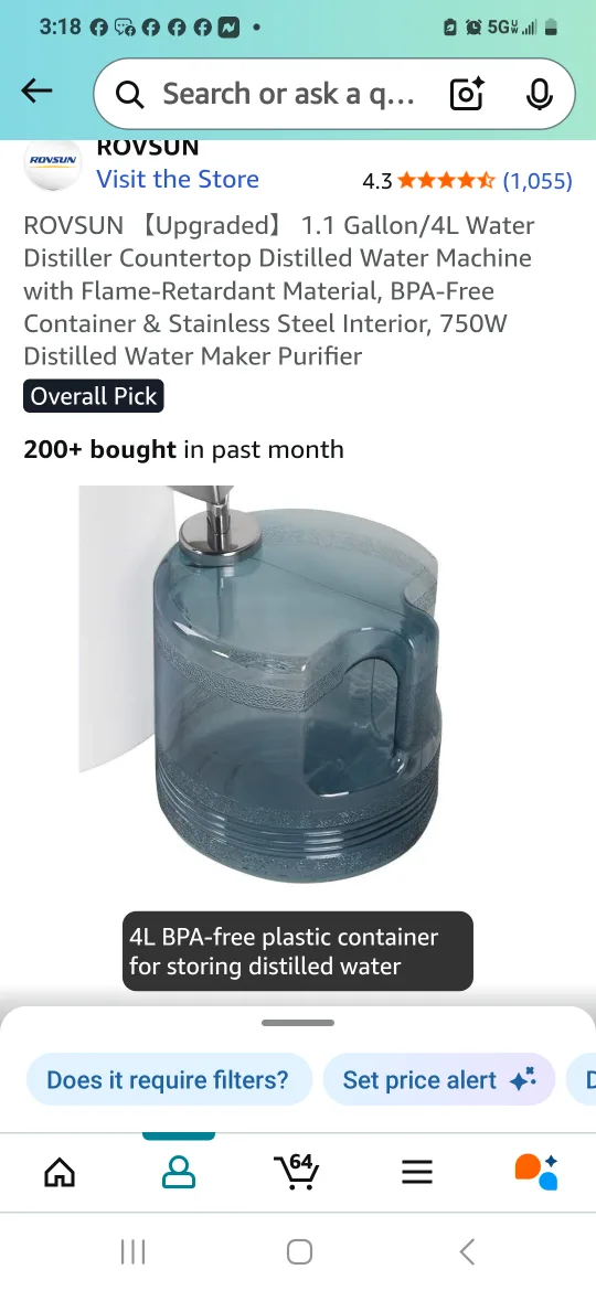 ROVSUN 1.1 Gallon/4L Water Distiller - New in Box! image indicator(3)