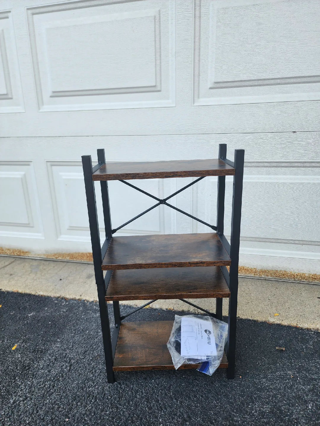 VASAGLE 3-Tier Bookshelf, Brown and Black image indicator(2)