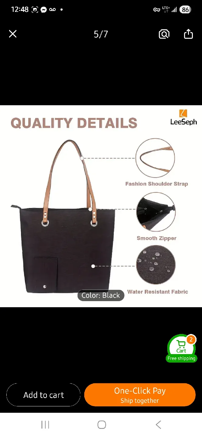 NEW Black Insulated Wine Tote Bag 👜 image indicator(6)