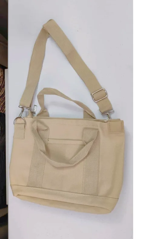 Beige Canvas Tote Bag image indicator(5)