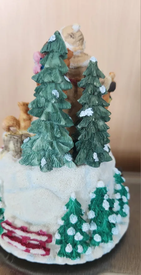 Santa Claus Figurine with Squirrels and Christmas Trees image indicator(4)