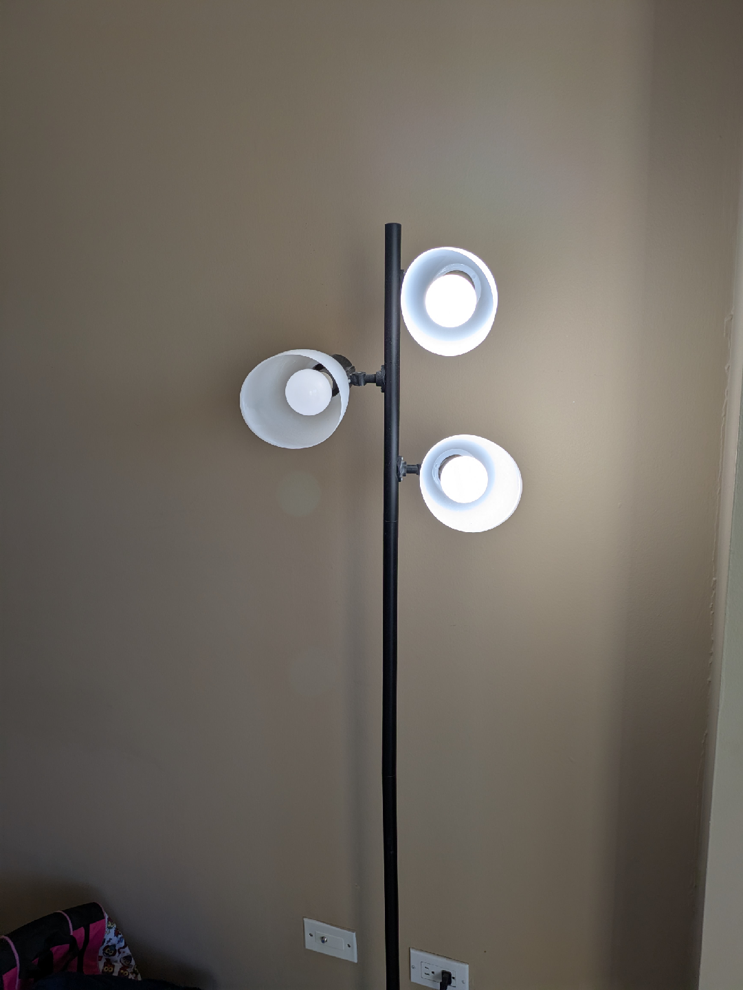 Modern Black Floor Lamp with 3 Lights