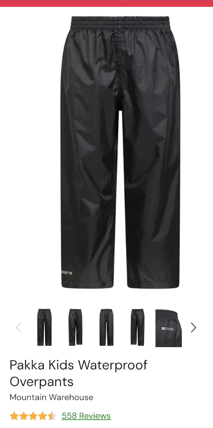 Mountain Warehouse Pakka Kids Overpants (Age 7-8) thumbnail