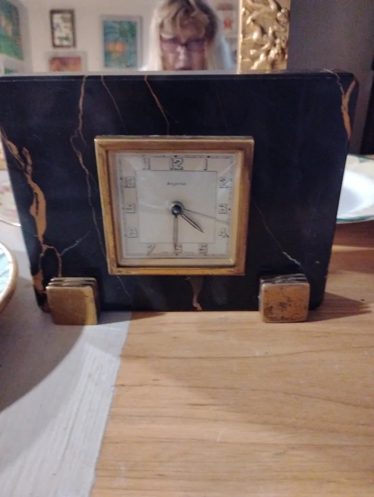 antique French beard marble clock thumbnail