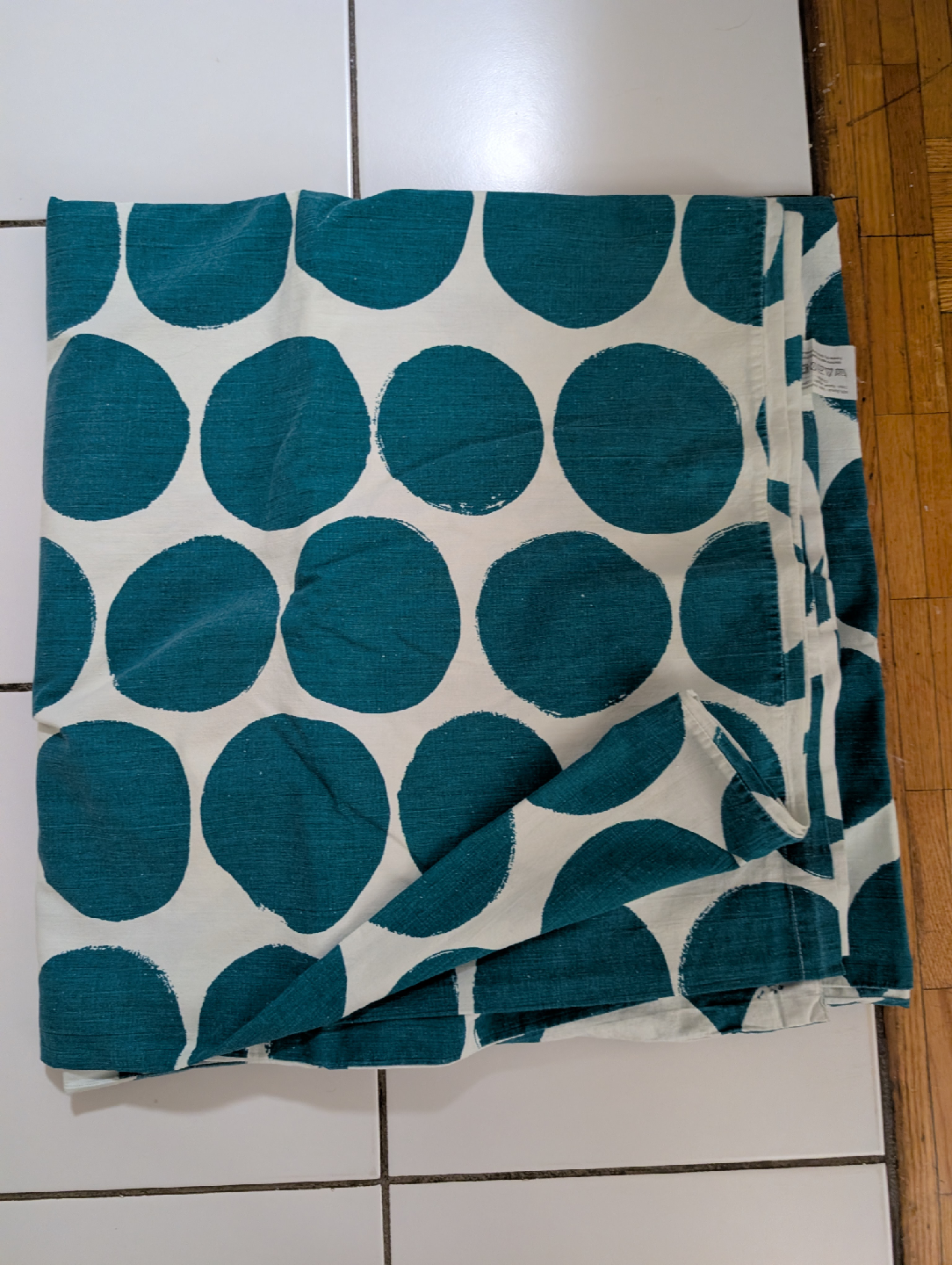 IKEA Green/White Patterned Throw Blanket cover