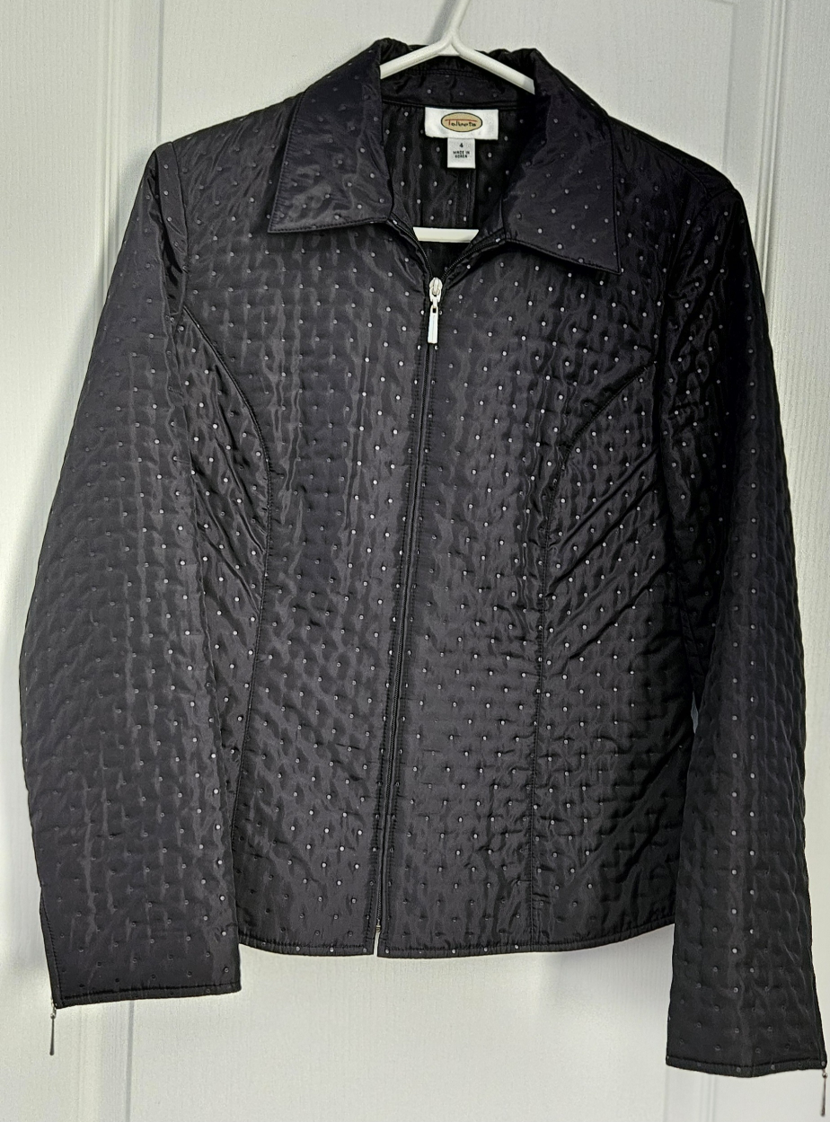 Talbots Black Quilted Jacket, Size 4