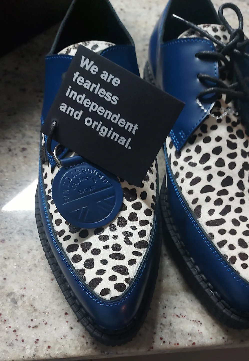 Underground England Creepers, Blue & Dalmatian, Size 8 Brand New thumbnail