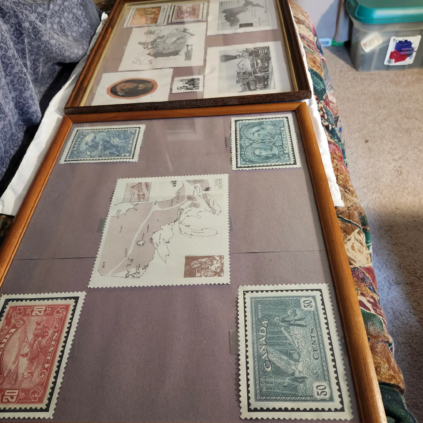 Framed Oversided Canadian Stamp Collection image indicator(3)