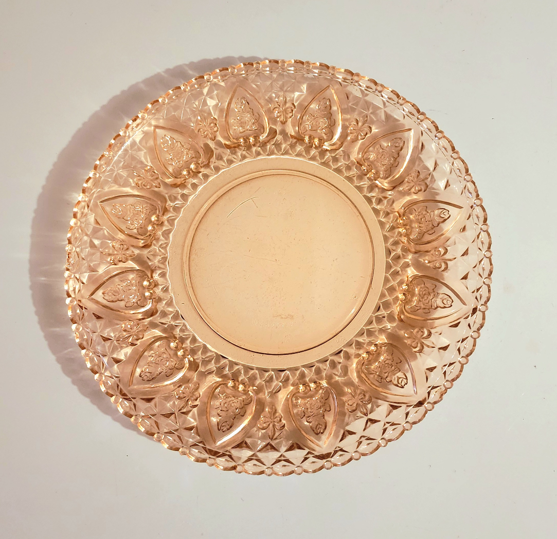 Vintage Pink Glass Plate