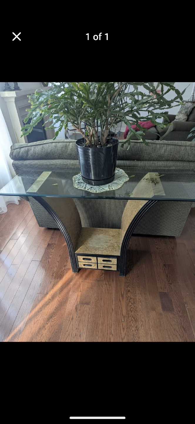 Glass Top Console Table