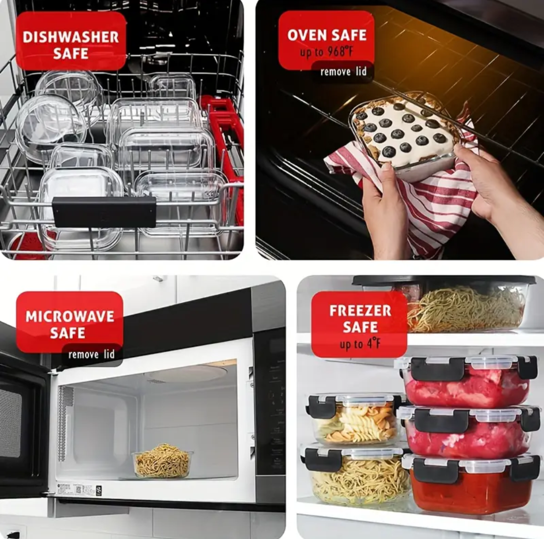 brand new 12 pack glass food storage containers awt - photo 3