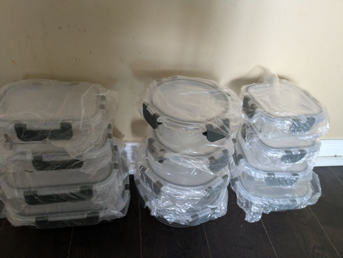 brand new 12 pack glass food storage containers awt - photo 5