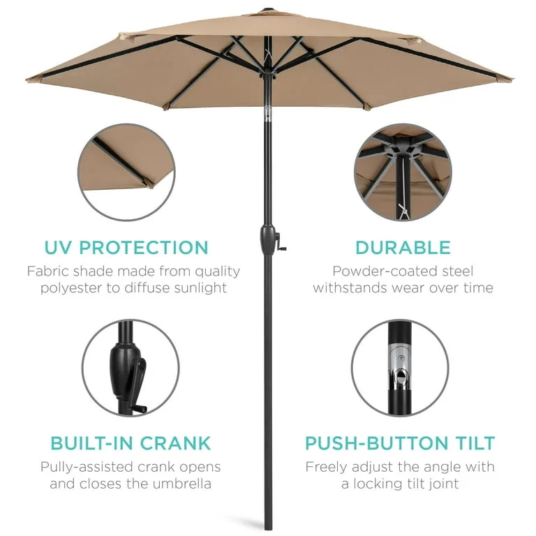 NEW in box Tan Patio Umbrella - 7.5 ft image indicator(2)