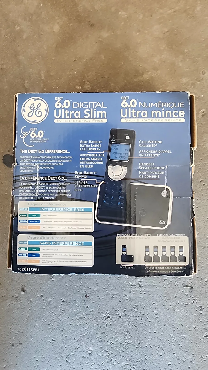 GE DECT 6.0 Digital Ultra Slim Cordless Phone image indicator(1)