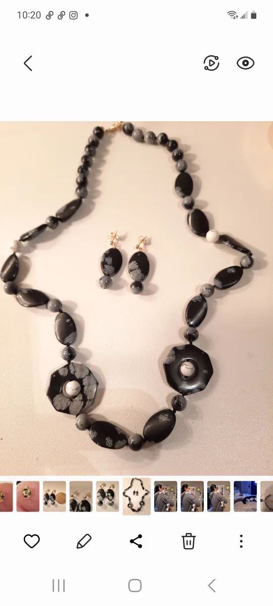 14K Gold Necklace and Earring Set image indicator(7)