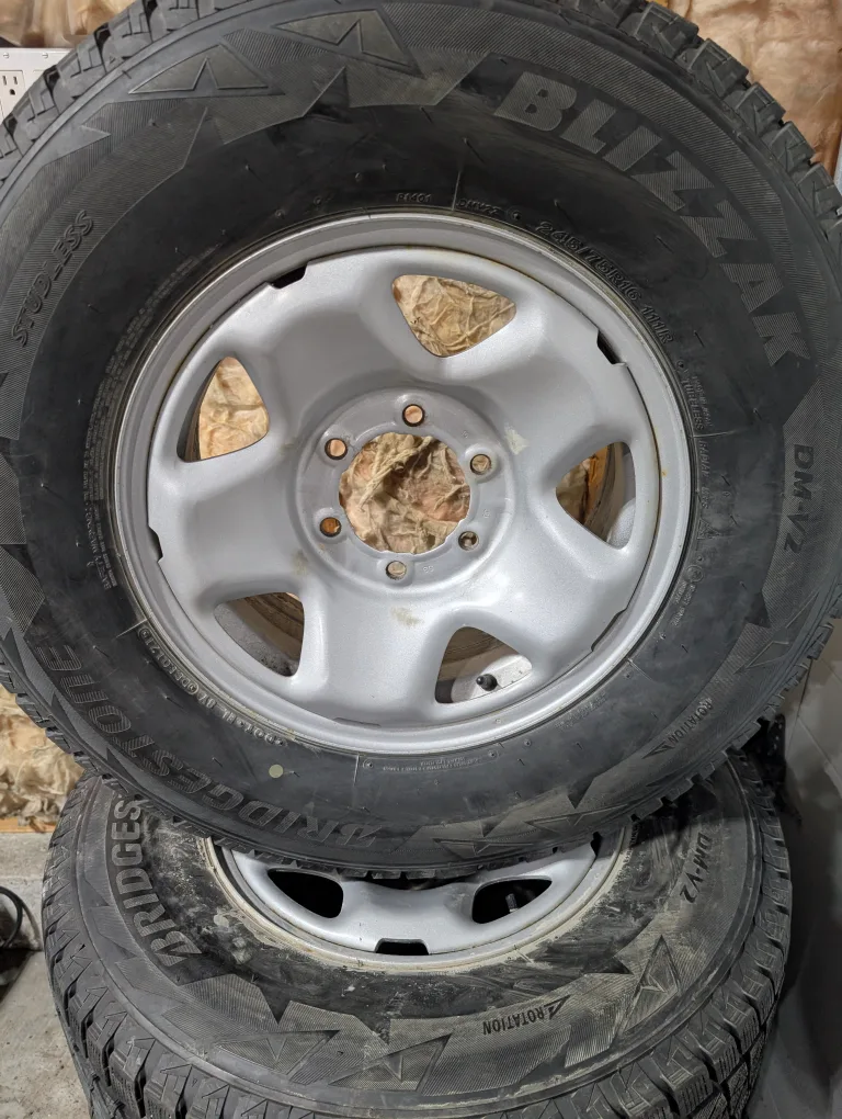 (4)-245/75R16 Winter Tires On Steel Rims Off Toyota Tacoma image indicator(7)