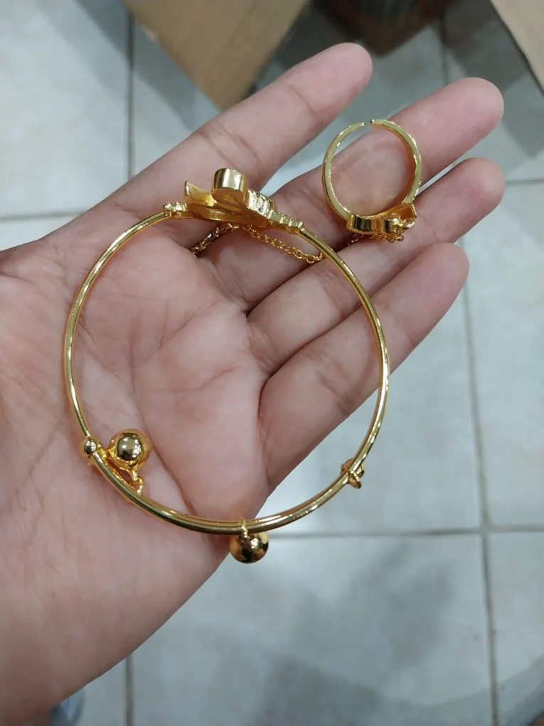 Gold Tone Bracelet Ring Set thumbnail