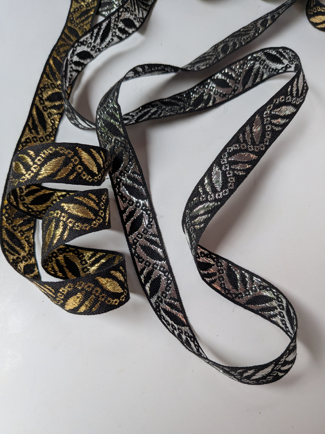 Decorative Black & Metallic vintage Trim - Gold & Silver - photo 3