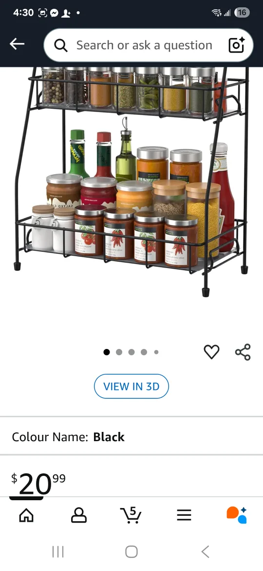 New BOKIOVIN Spice Rack - Black image indicator(4)