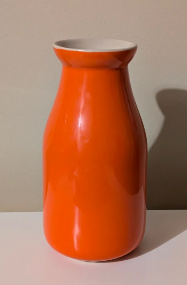 Orange Ceramic Vase - 9 inches tall thumbnail