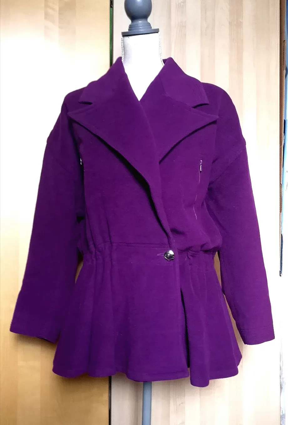 🇮🇹 Vintage Purple Wool Jacket size 8 - made in Italy thumbnail