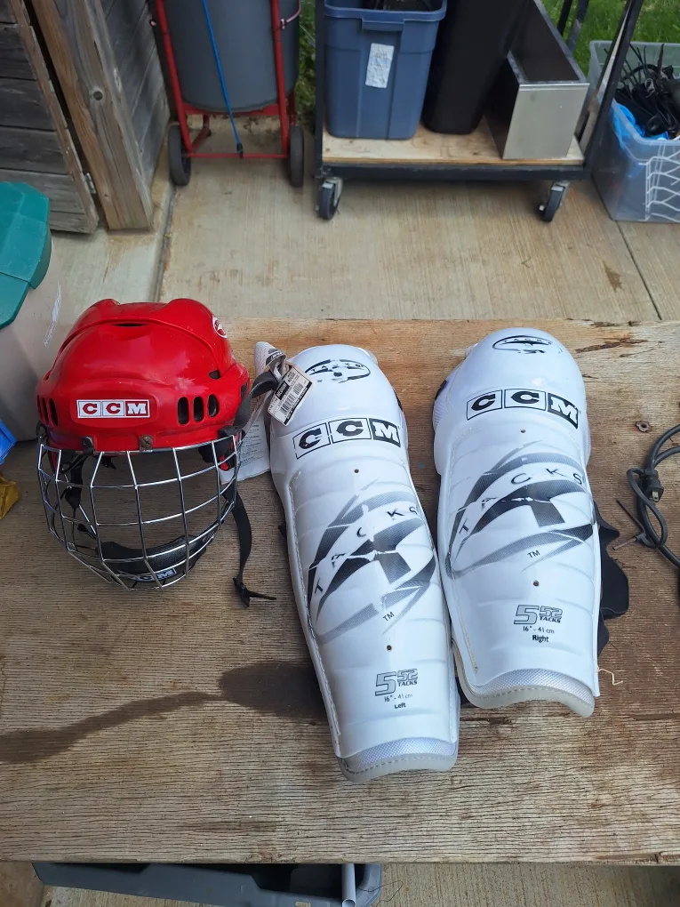 CCM Hockey Helmet & Shin Guards thumbnail