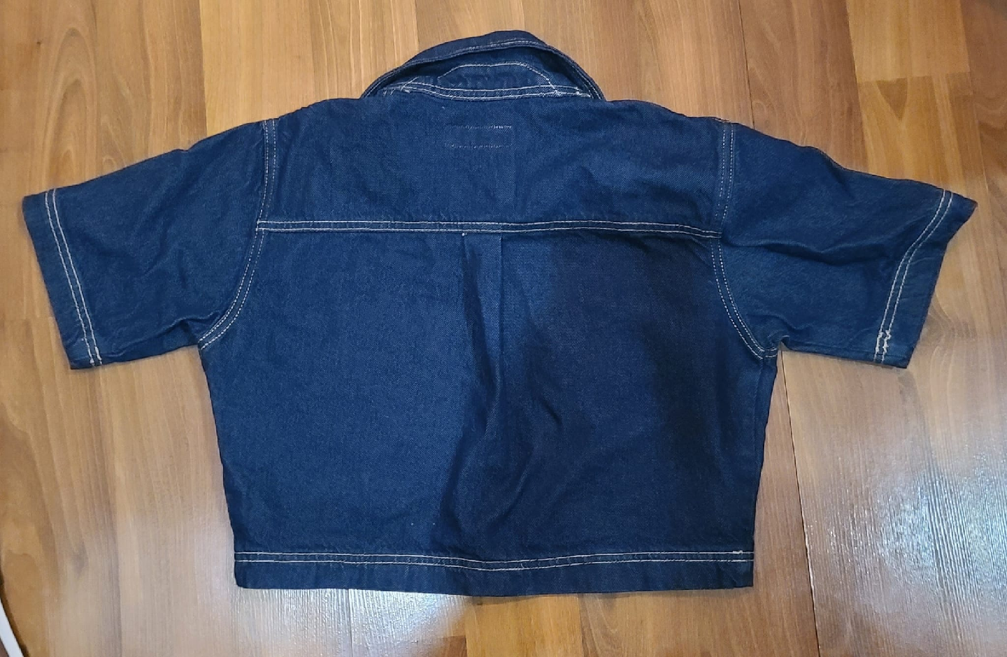 Zara Denim Cropped Shirt - Size XS - photo 2