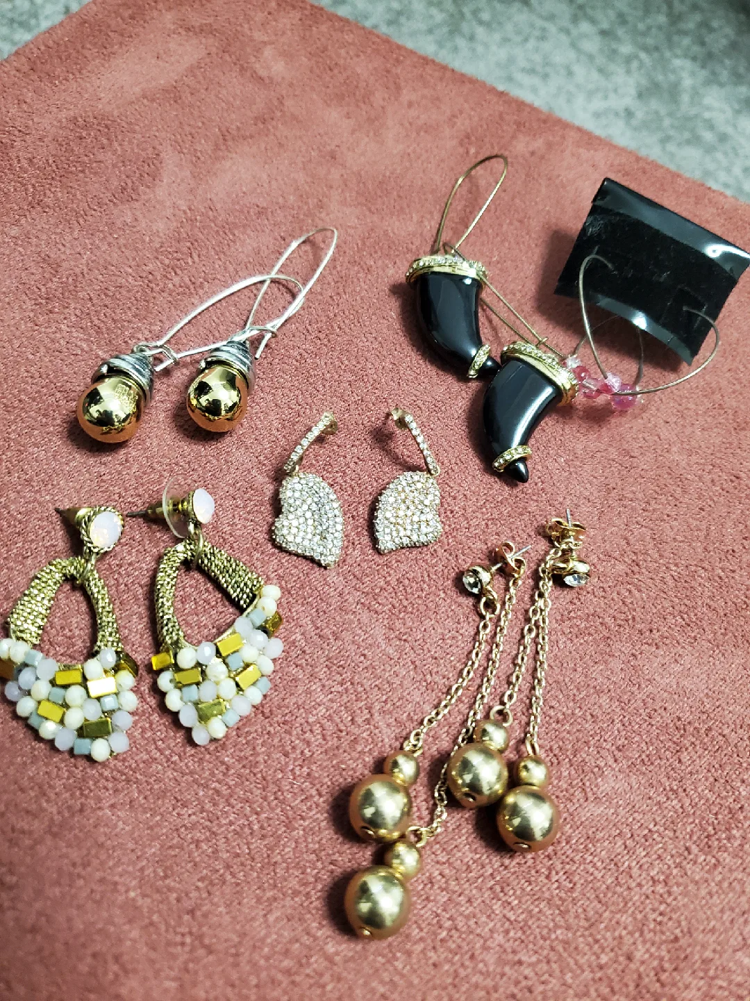 Assorted Earrings - Gold, Silver, Rhinestone thumbnail