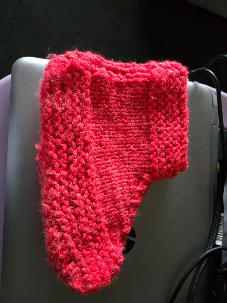 Hand-Knitted Red Booties thumbnail