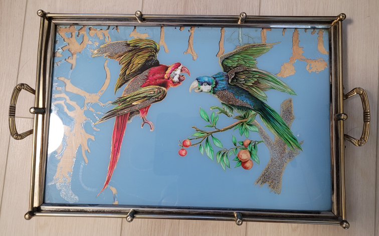 Vintage Parrot Serving Tray
