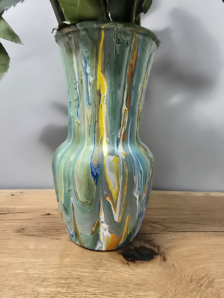 Hand Painted Vase - 9" tall, 5" diameter - photo 5