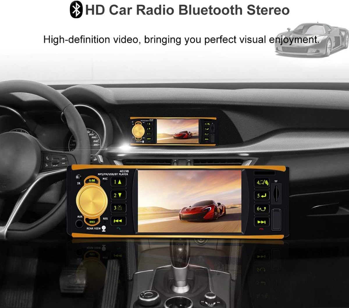 4.1 inch 1 Din Car Radio USB AUX FM Station Bluetooth - photo 2