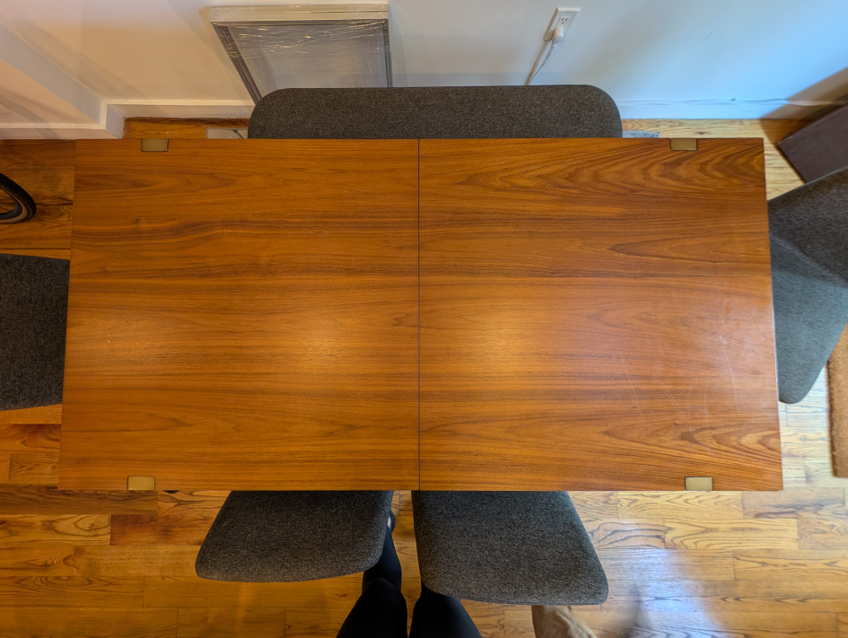 expandable solid wood dining table, seats 6-8 - photo 2