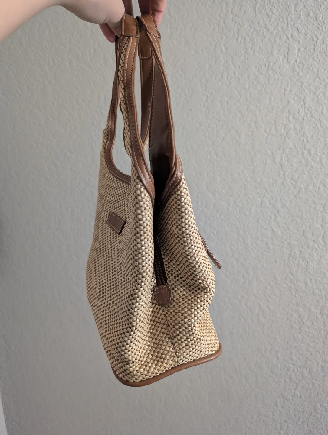 Via Roma Woven Beige & Brown Purse image indicator(3)