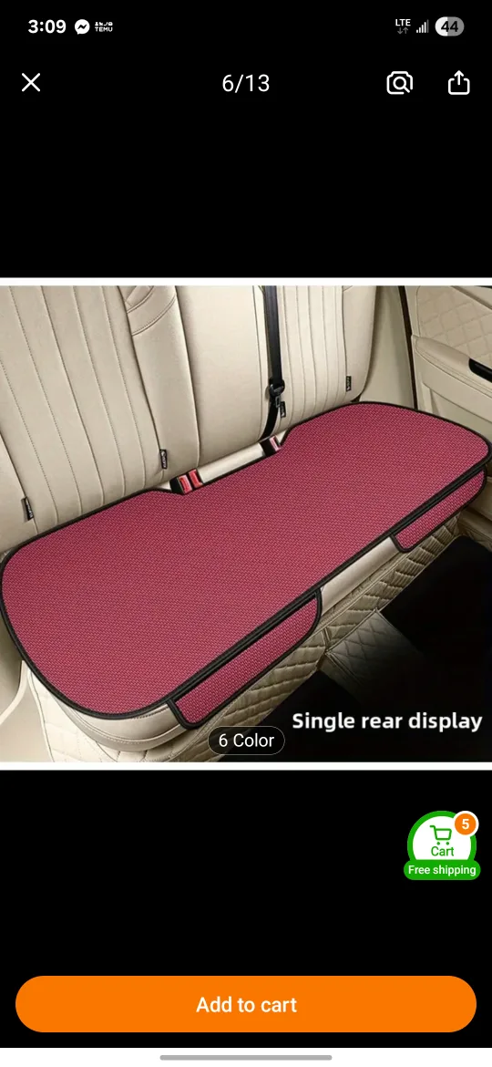 Car Rear Seat Cover - Burgundy, pick Scarborough or oshawa thumbnail