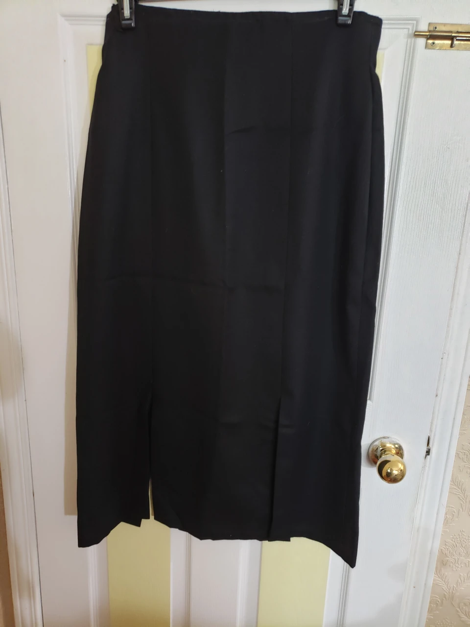 Black wool   Skirt with Slits fit size 14