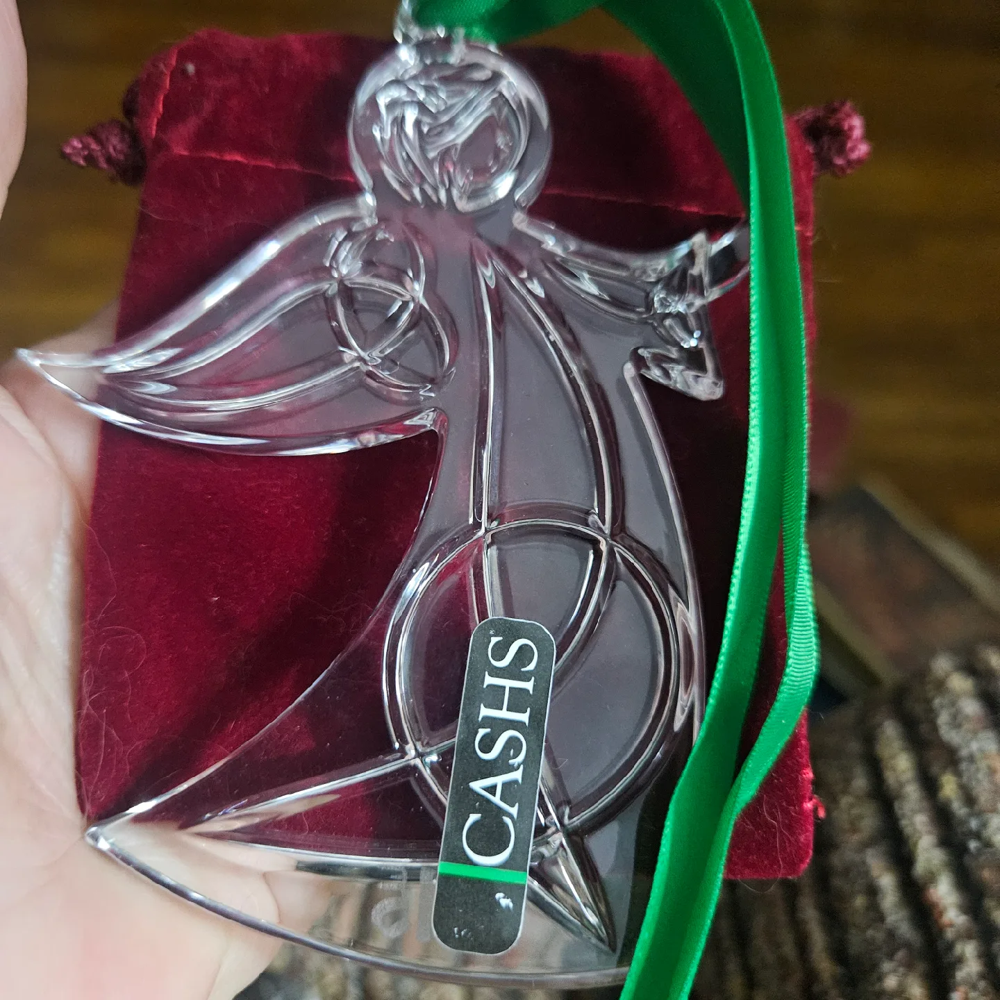 Cashs of Irealand Crystal Dove with  Olive Branch Christmas. thumbnail