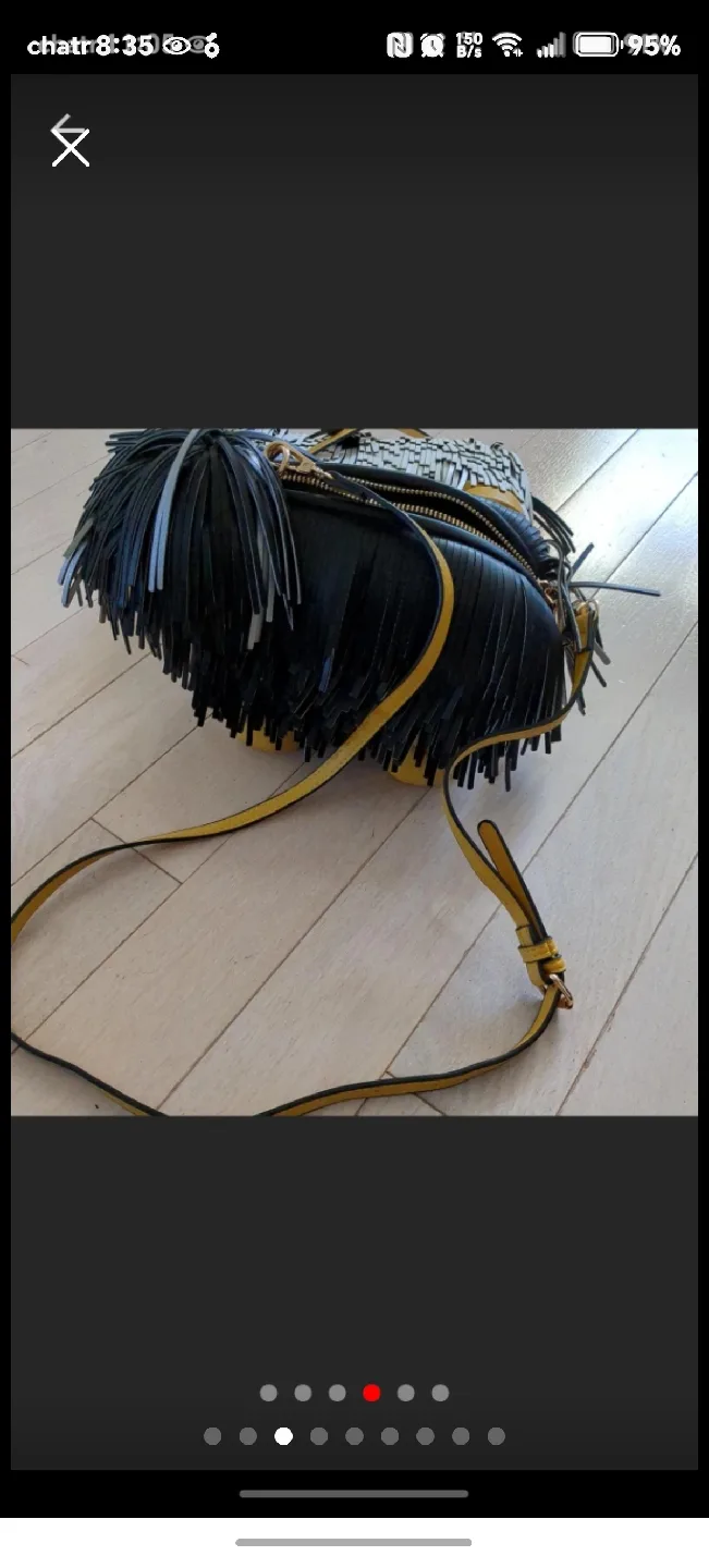 Black Unique Fringe Detail Shoulder Bag image indicator(5)