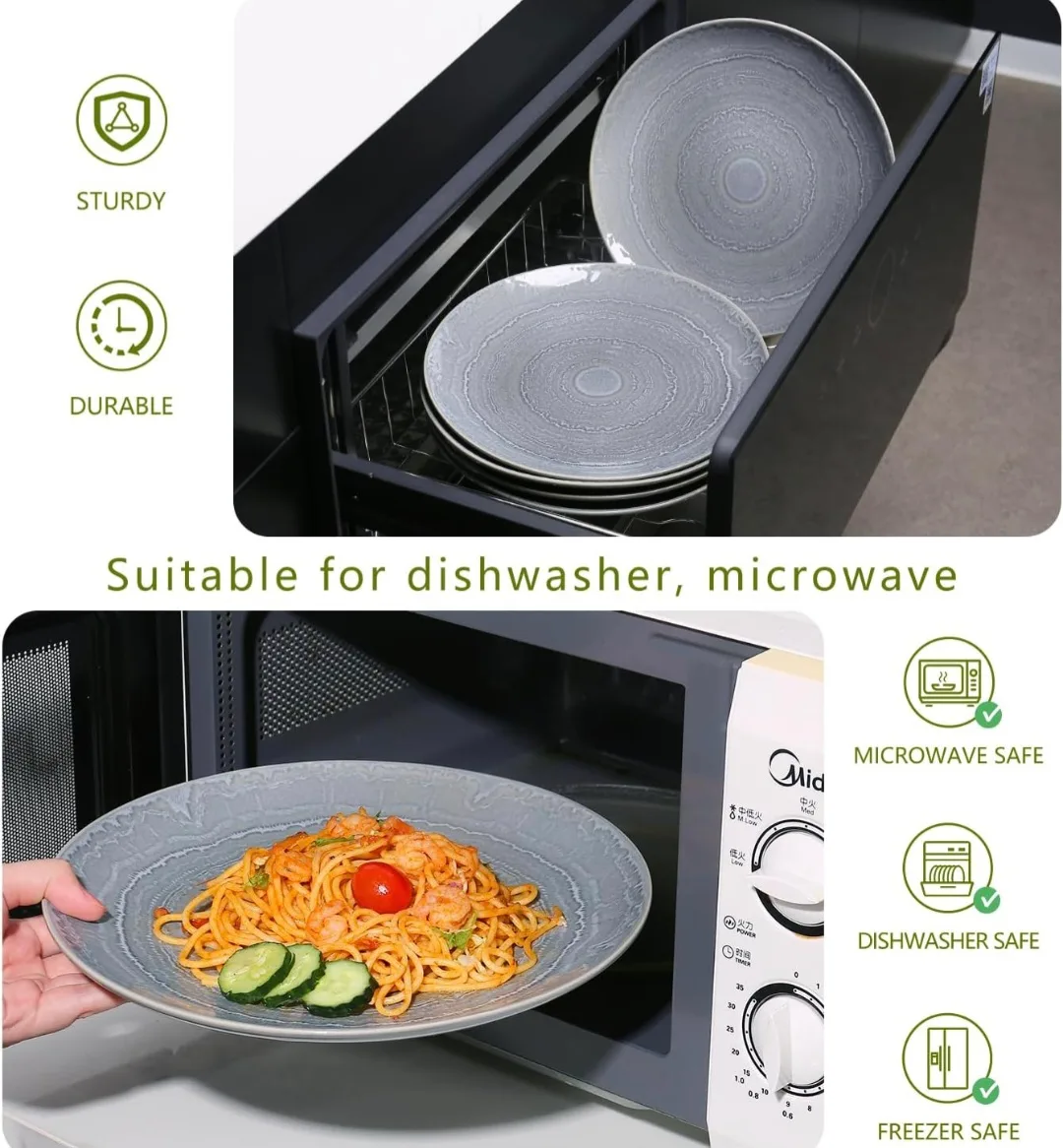 MONITO Ceramic Set of 6,10.5" Glaze Porcelain Dinnerware Set image indicator(5)